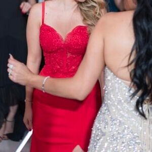 Red formal maxi dress